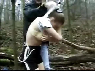 youthfull girl is forcefully fucked in someone's skin forest...anal